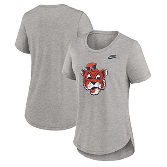 Women's Nike Heather Gray Auburn Tigers Legacy Primary Logo Tri-Blend T-Shirt