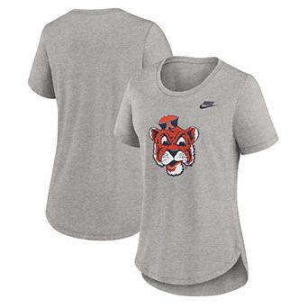 Women's Nike Heather Gray Auburn Tigers Legacy Primary Logo Tri-Blend T-Shirt