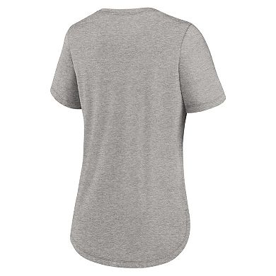 Women's Nike Heather Gray Auburn Tigers Legacy Primary Logo Tri-Blend T-Shirt