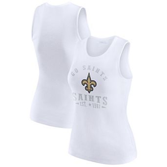 Women's WEAR by Erin Andrews White New Orleans Saints Ribbed Graphic Tank Top