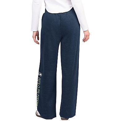 Women's G-III 4Her by Carl Banks College Navy Seattle Seahawks Field Wide Leg Sweatpants
