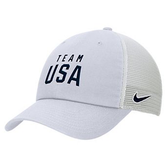Men's Nike White Team USA Club Dri-FIT Trucker Adjustable Hat