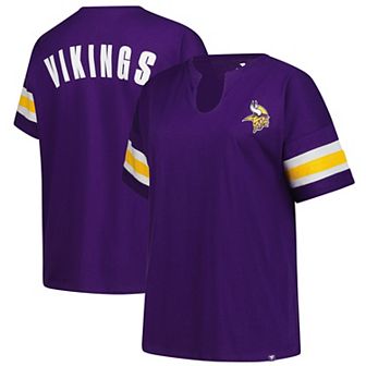 Women's Fanatics Purple Minnesota Vikings Plus Size Redzone Notch Neck T-Shirt