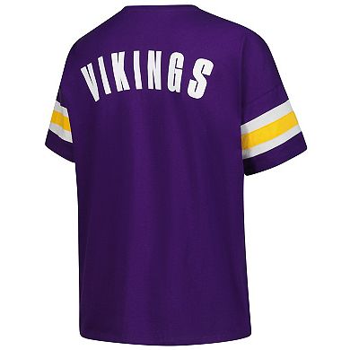 Women's Fanatics Purple Minnesota Vikings Plus Size Redzone Notch Neck T-Shirt