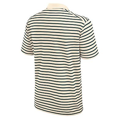 Men's Nike Tan Michigan State Spartans Solid Foundation Striped Performance Polo