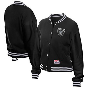 Women's New Era Black Las Vegas Raiders Throwback Fleece Full-Snap Jacket
