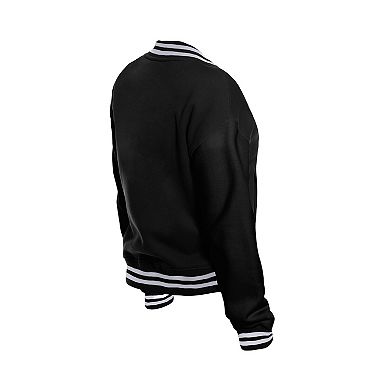 Women's New Era Black Las Vegas Raiders Throwback Fleece Full-Snap Jacket