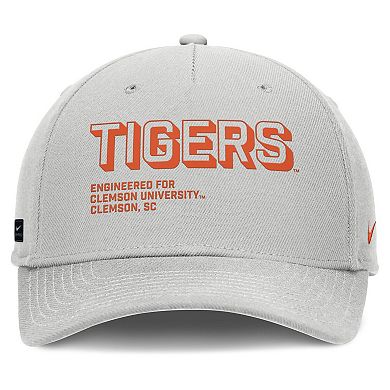 Men's Nike Gray Clemson Tigers 2025 Sideline Dust Pinched Rise Adjustable Hat