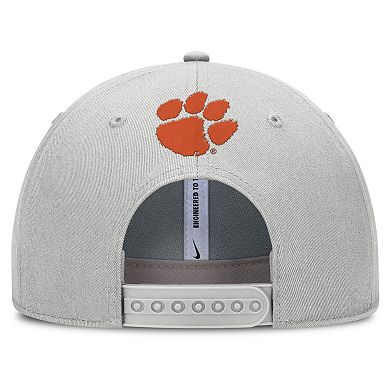 Men's Nike Gray Clemson Tigers 2025 Sideline Dust Pinched Rise Adjustable Hat