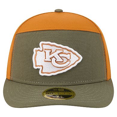 Men's New Era Olive/Brown Kansas City Chiefs Two-Tone Color Pack Split Panel 59FIFTY Fitted Hat