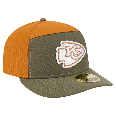 Men's New Era Olive/Brown Kansas City Chiefs Two-Tone Color Pack Split Panel 59FIFTY Fitted Hat