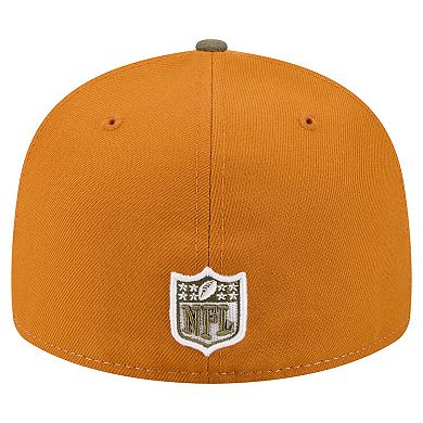Men's New Era Olive/Brown Kansas City Chiefs Two-Tone Color Pack Split Panel 59FIFTY Fitted Hat