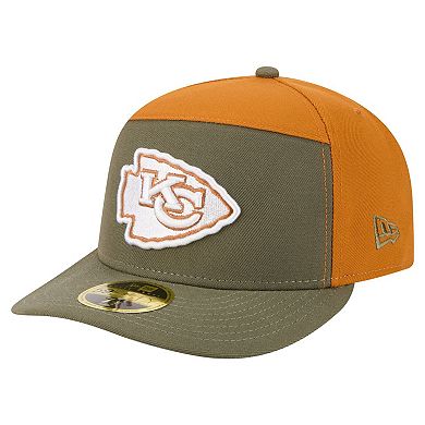 Men's New Era Olive/Brown Kansas City Chiefs Two-Tone Color Pack Split Panel 59FIFTY Fitted Hat