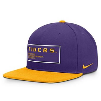 Men's Nike Purple/Gold LSU Tigers 2025 On-Field Patch Pro Dri-FIT Snapback Hat