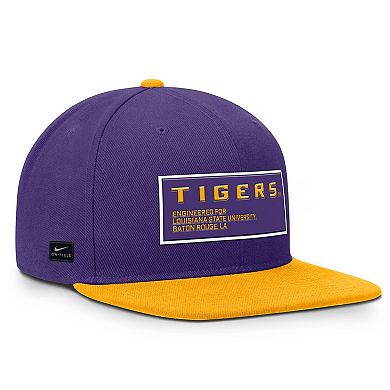 Men's Nike Purple/Gold LSU Tigers 2025 On-Field Patch Pro Dri-FIT Snapback Hat