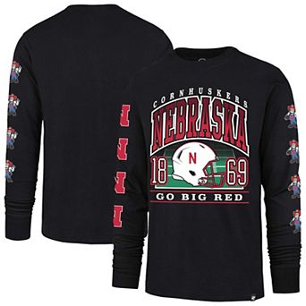 Men's '47 Black Nebraska Huskers Go Big Long Sleeve T-Shirt