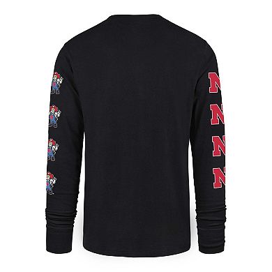 Men's '47 Black Nebraska Huskers Go Big Long Sleeve T-Shirt