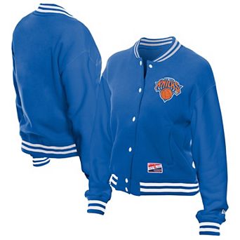 Women's New Era Blue New York Knicks Throwback Full-Snap Jacket