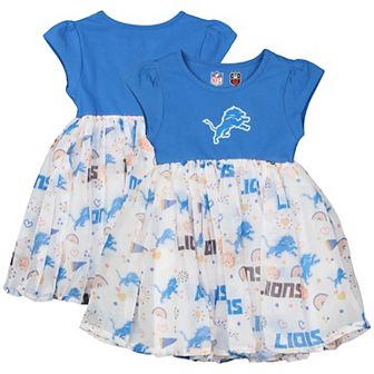 Girls Toddler Wes & Willy Blue Detroit Lions Princess Dress