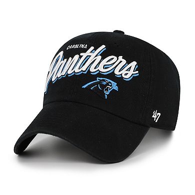 Women's '47 Black Carolina Panthers Ariana Clean Up Adjustable Hat