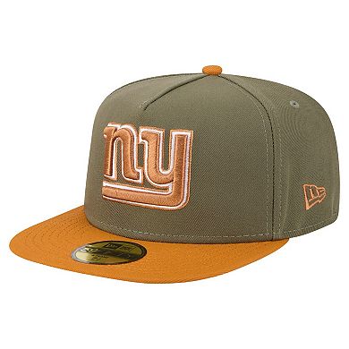 Men's New Era Olive/Brown New York Giants Color Pack A-Frame 59FIFTY Fitted Hat