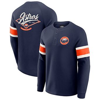 Men's Darius Rucker Collection by Fanatics Navy Houston Astros Waffle-Knit Raglan Long Sleeve Henley T-Shirt