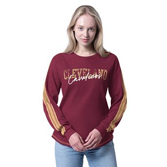 Women's G-III 4Her by Carl Banks Heather Wine Cleveland Cavaliers Advantage Thermal Long Sleeve T-Shirt