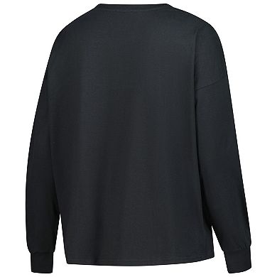 Women's '47 Black Minnesota Vikings Plus Size Muse Sydney Long Sleeve T-Shirt