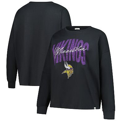 Women's '47 Black Minnesota Vikings Plus Size Muse Sydney Long Sleeve T-Shirt