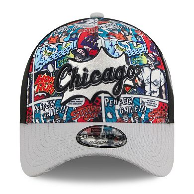 Youth New Era Black/Gray Chicago White Sox 2025 MLB Diamond Hero Edition A-Frame 9FORTY Adjustable Hat