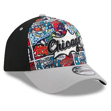 Youth New Era Black/Gray Chicago White Sox 2025 MLB Diamond Hero Edition A-Frame 9FORTY Adjustable Hat