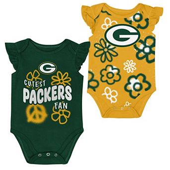 Girls Newborn & Infant Outerstuff Green Bay Packers The Sunshine Two-Piece Bodysuit Set