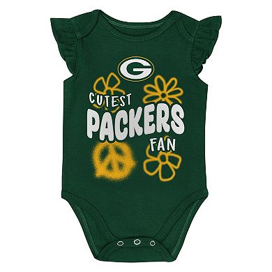 Girls Newborn & Infant Outerstuff Green Bay Packers The Sunshine Two-Piece Bodysuit Set