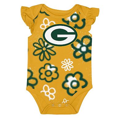 Girls Newborn & Infant Outerstuff Green Bay Packers The Sunshine Two-Piece Bodysuit Set
