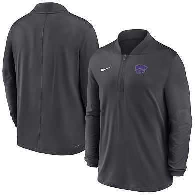 Men's Nike Anthracite Kansas State Wildcats Dri-FIT Half-Zip Pullover
