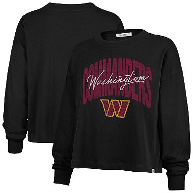 Women's '47 Black Washington Commanders Plus Size Muse Sydney Long Sleeve T-Shirt
