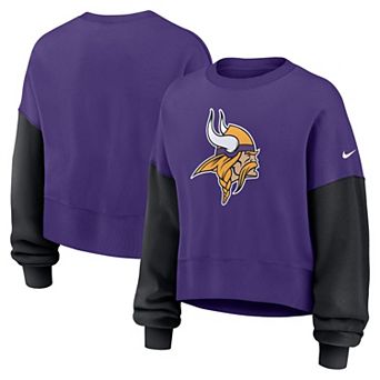 Women's Nike Purple Minnesota Vikings Oversized Color-Block Pullover Sweatshirt