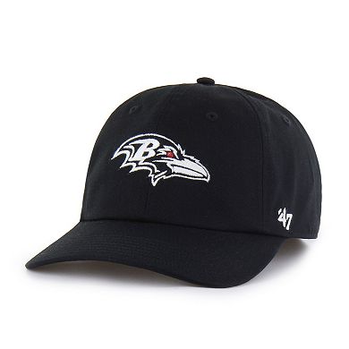 Men's '47 Black Baltimore Ravens Foundational Franchise Fitted Hat