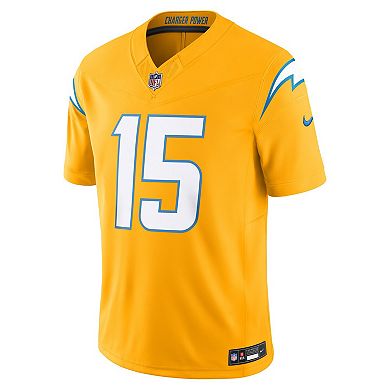Men's Nike Ladd McConkey Gold Los Angeles Chargers Alternate Charger Power Vapor F.U.S.E. Limited Jersey