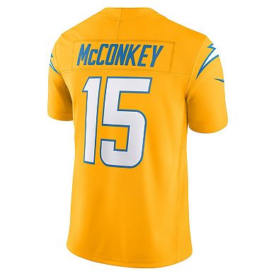 Men's Nike Ladd McConkey Gold Los Angeles Chargers Alternate Charger Power Vapor F.U.S.E. Limited Jersey