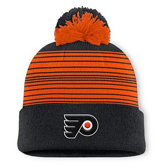 Men's Fanatics Black Philadelphia Flyers Fundamental Spirit Cuffed Pom Knit Hat