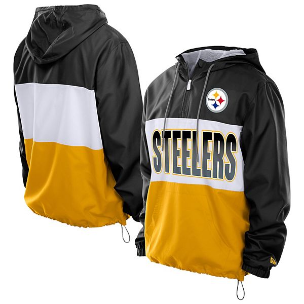 Pittsburgh Steelers ナイロンジャケット Men's New Era Black Pittsburgh Steelers Ripstop Quarter-Zip Hooded