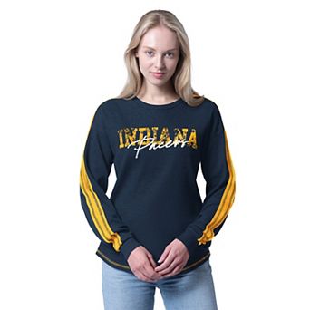 Women's G-III 4Her by Carl Banks Heather Navy Indiana Pacers Advantage Thermal Long Sleeve T-Shirt