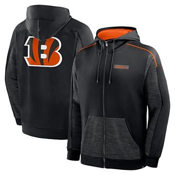 Men's Fanatics Black Cincinnati Bengals Checkdown Pass Full-Zip Hoodie