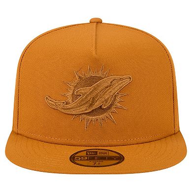 Men's New Era Brown Miami Dolphins Color Pack A-Frame 59FIFTY Fitted Hat