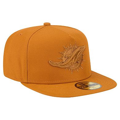 Men's New Era Brown Miami Dolphins Color Pack A-Frame 59FIFTY Fitted Hat
