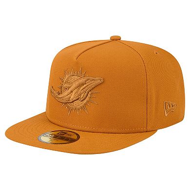Men's New Era Brown Miami Dolphins Color Pack A-Frame 59FIFTY Fitted Hat