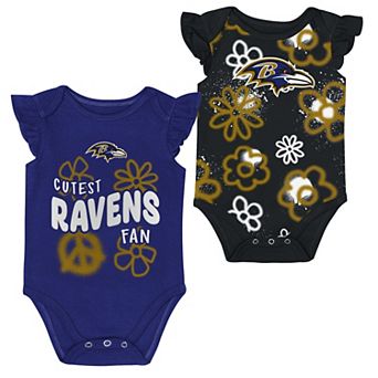 Girls Newborn & Infant Outerstuff Purple/Black Baltimore Ravens The Sunshine Two-Piece Bodysuit Set
