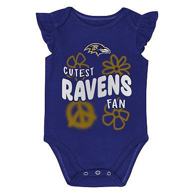 Girls Newborn & Infant Outerstuff Purple/Black Baltimore Ravens The Sunshine Two-Piece Bodysuit Set