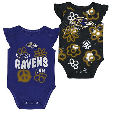 Girls Newborn & Infant Outerstuff Purple/Black Baltimore Ravens The Sunshine Two-Piece Bodysuit Set